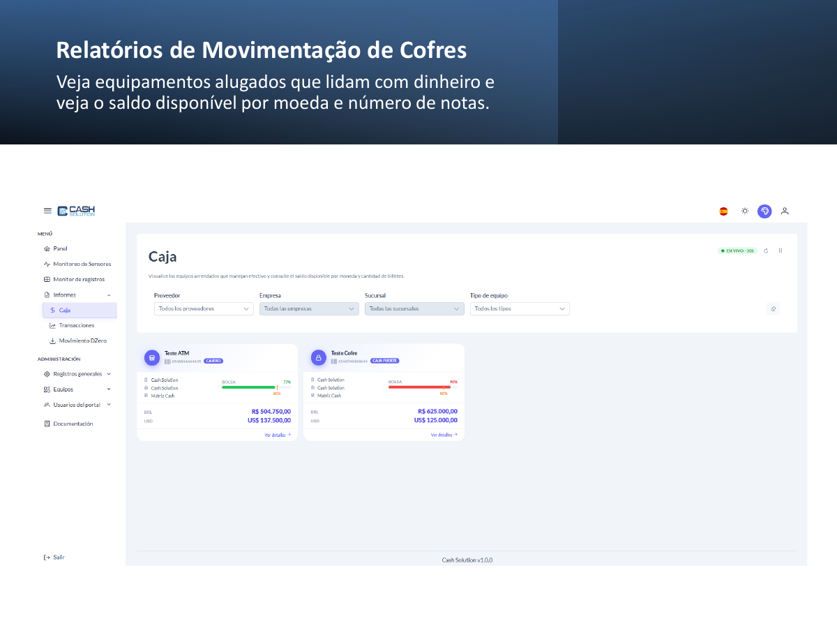 Movimentação de cofres